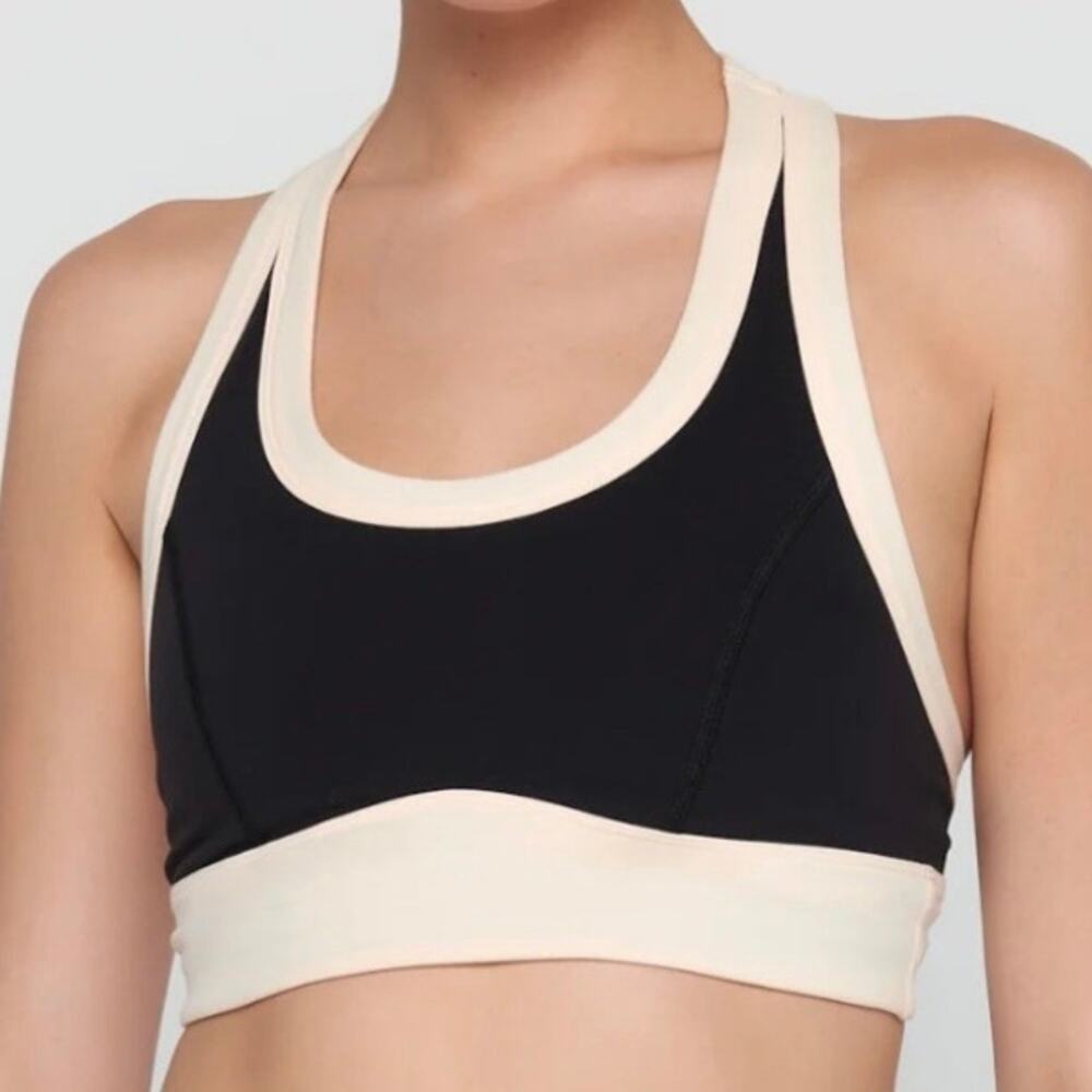 SPIRITUAL GANGSTER | Black‎ Cream Aurora Colorblock Sports Crop Top | Size Large